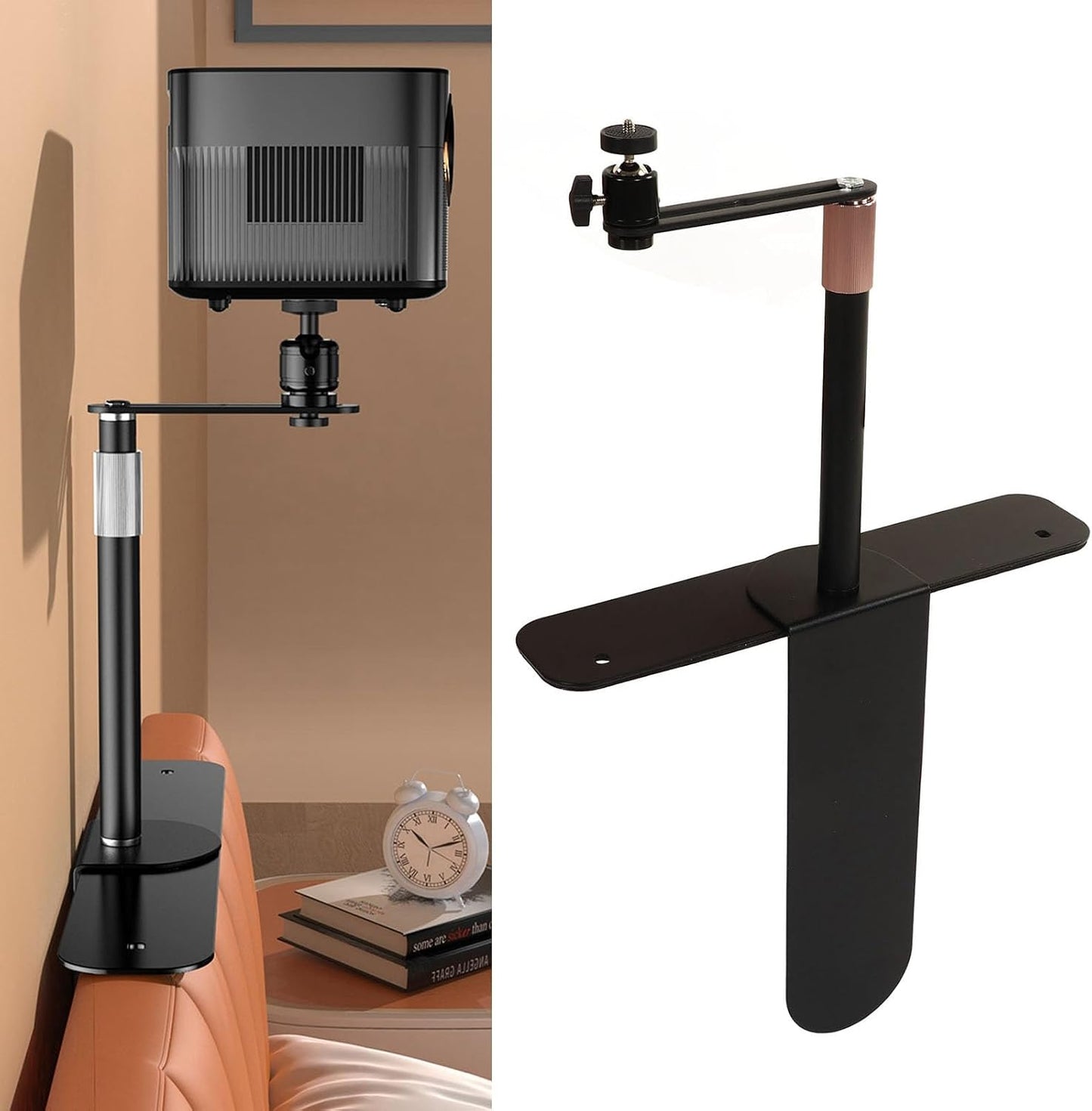 360 9.4 15.7in Health Gear Projector Stand Plug in Projector Stand for Bedside Sofa, Degree Rotatable Projector Bed