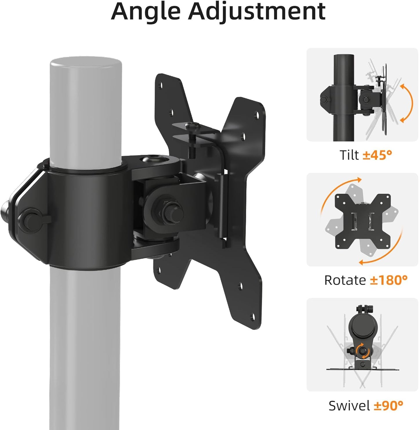suptek Mount,2 Pack(MD6TB-2) Single Head and Plate Vesa Pole Monitor Mount Bracket for Monitor