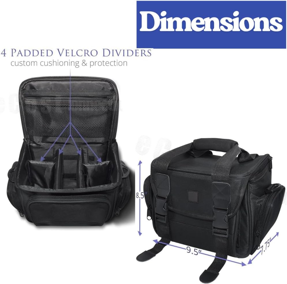 eCostConnection Extra Large Camera Bag Fully Padded Gadget Case with Dual Buckles for Sony,Nikon, Canon, Olympus