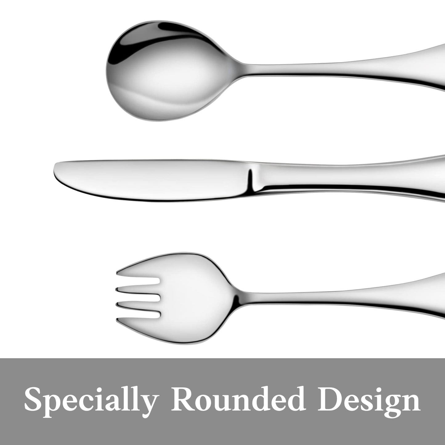 Artaste 56532 Rain 18/10 Stainless Steel 12-Piece Kids Flatware Set, Service for 4