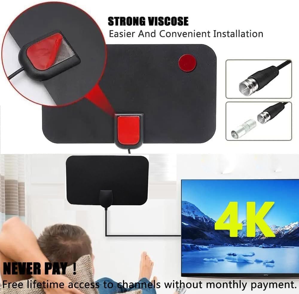 Bwxsyws 360Signal 4K 1080p TV Antennas, HD Digital Antenna for Smart TV Indoor, Reception-Digital tv Antenna Indoor