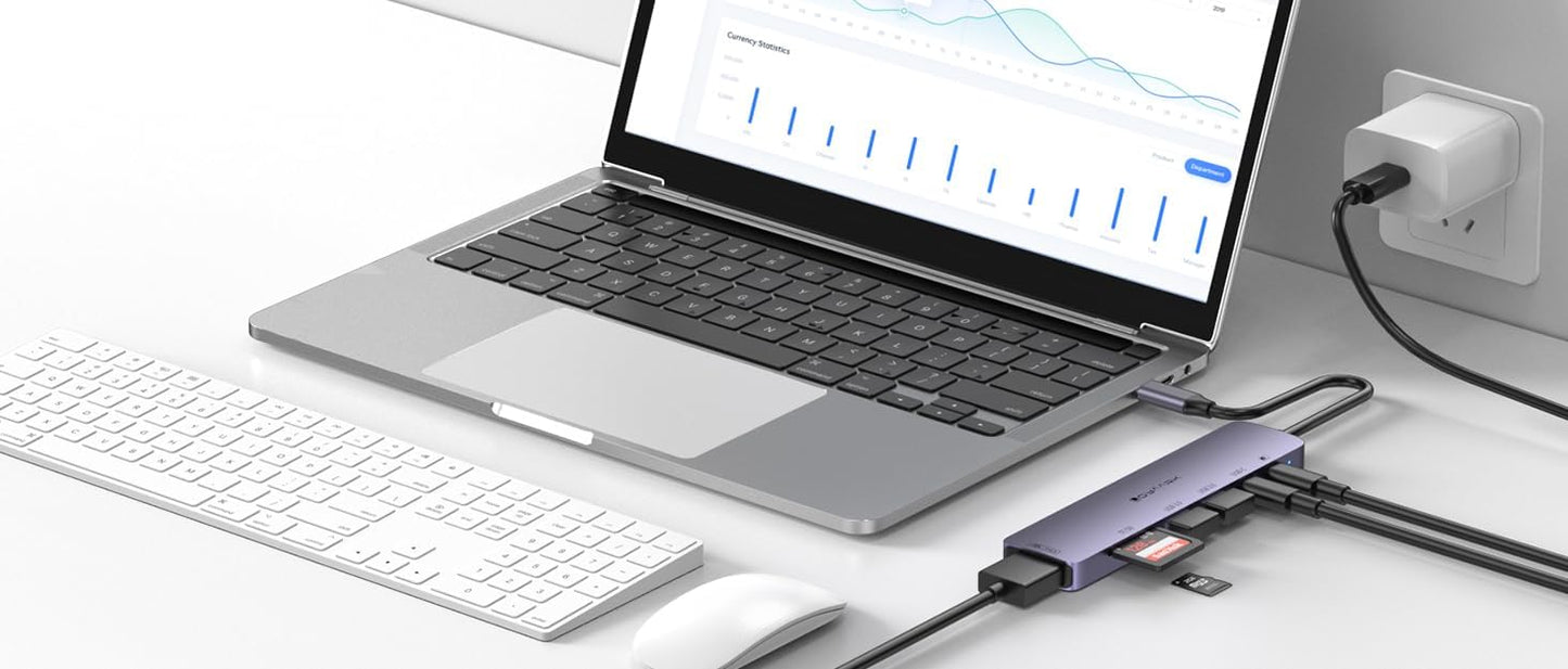 Loya Ark 4K60hz Pro,2 3.0 1 5Gbps 4K60hz 100W Charging,SD/TF3.0 USB C HUB,USB C to HD Multi-Port Adapter for MacBook