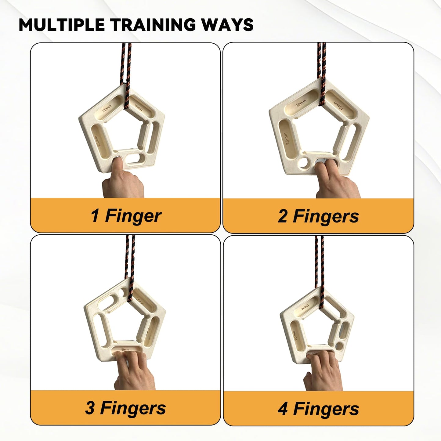 VERTIPEAK Portable Hangboard Rock Climbing, 2 Pack Lightweight Wooden Climbing Fingerboard for Bouldering, Finger Strength, Arm Workout and Pull-up Training