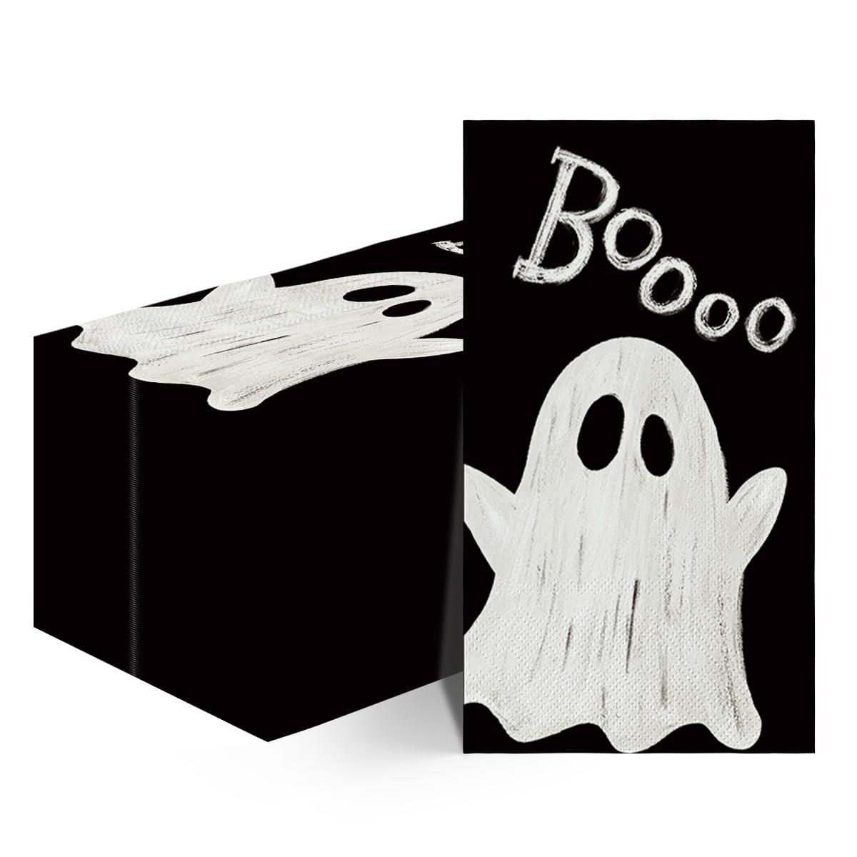 Horaldaily 100 Halloween Disposable Paper Decorative Guest Napkins, Boo Pumpkin Ghost Hand Towel for Party Lunch Dinner Kitchen Bathroom