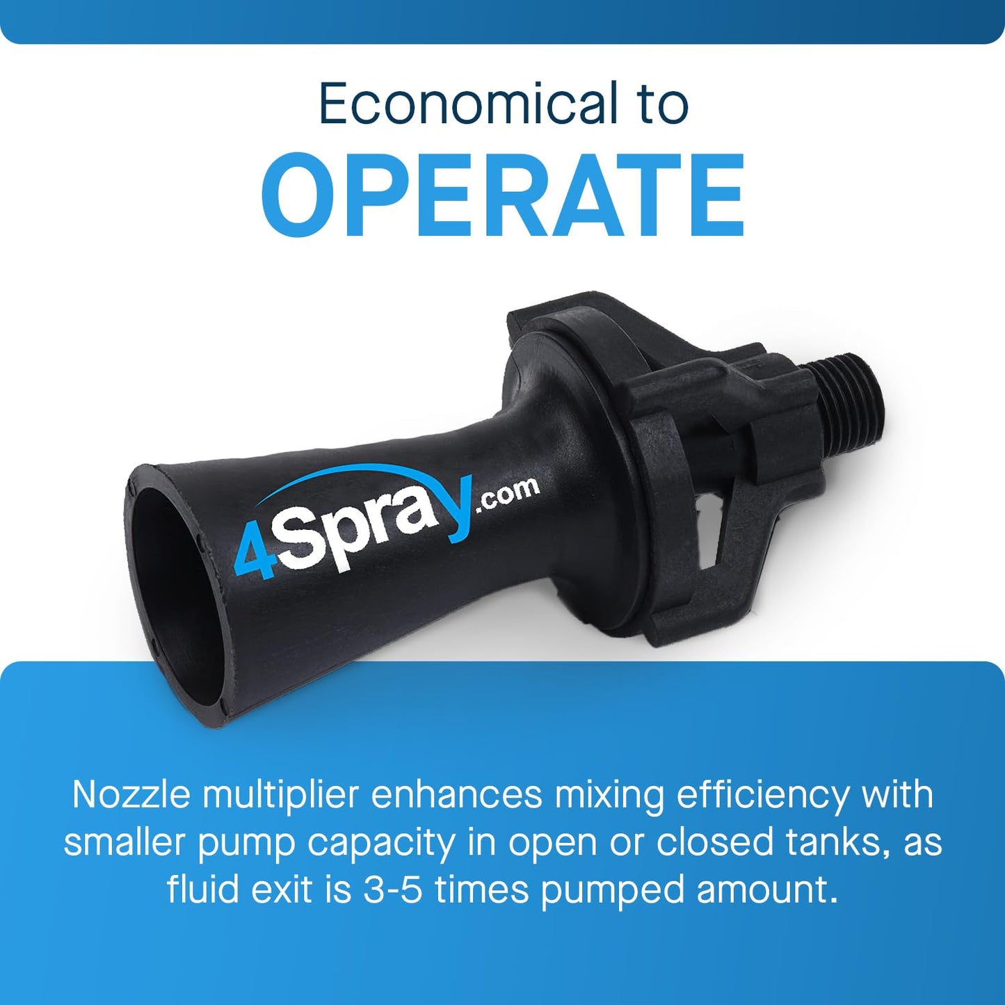 4Spray Eductor Nozzle - NPT Fluid Mixing Eductors - Glass Reinforced Polypropylene - Minimal Maintenance and Clog Resistant Tank Mixing Agitation Nozzles - 1.5 inch (20 Count)