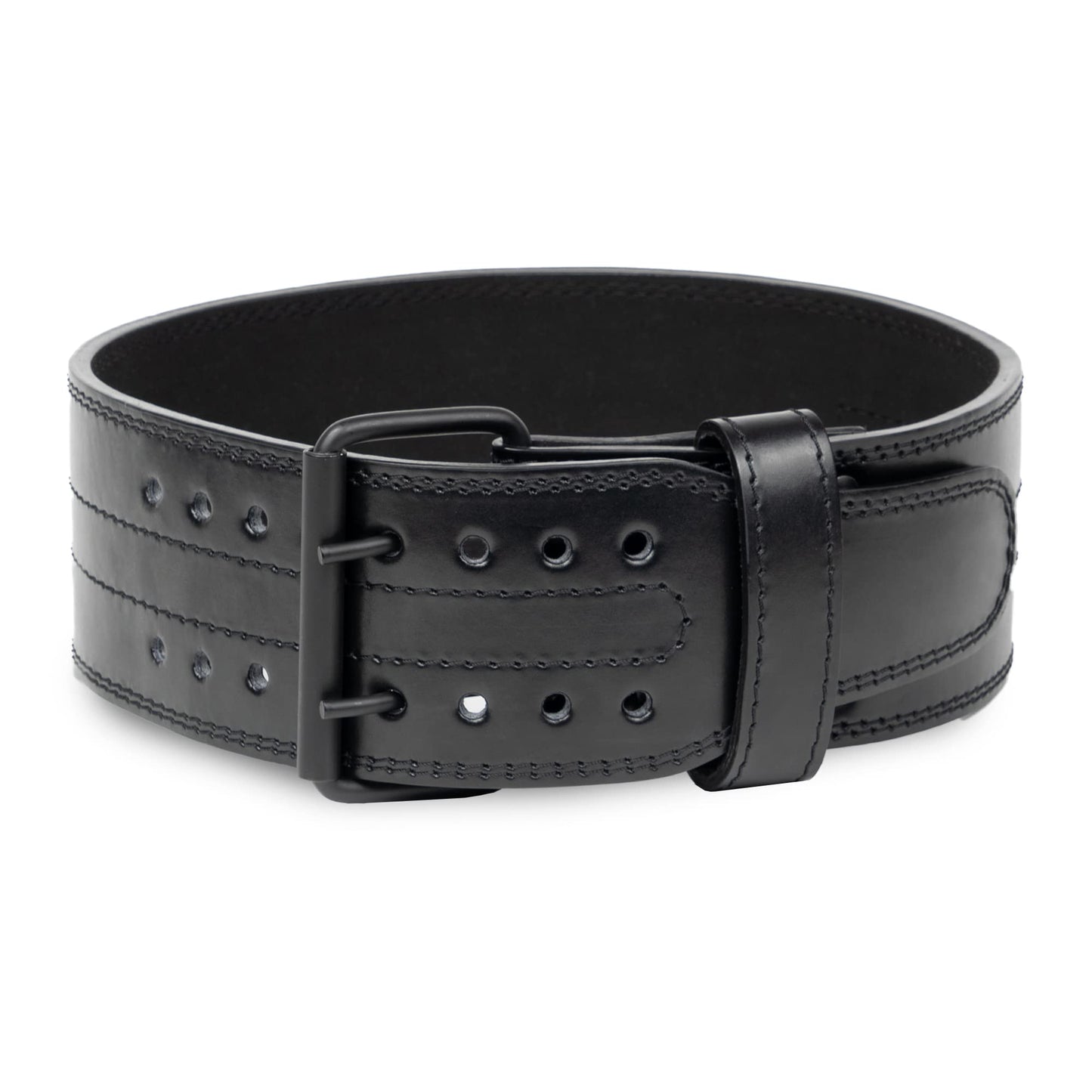 Gymreapers Weightlifting Belt 6MM Genuine Leather - Double Prong Power Belt Heavy Duty 4-Inch Wide - Strong, Stabilizing Back Support for Deadlifts, Squats Powerlifting (Black, Small)