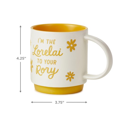 Hallmark Gilmore Girls Mug Set (Lorelai and Rory) Set of 2 Stacking Mugs, Mom Gift for Mother's Day