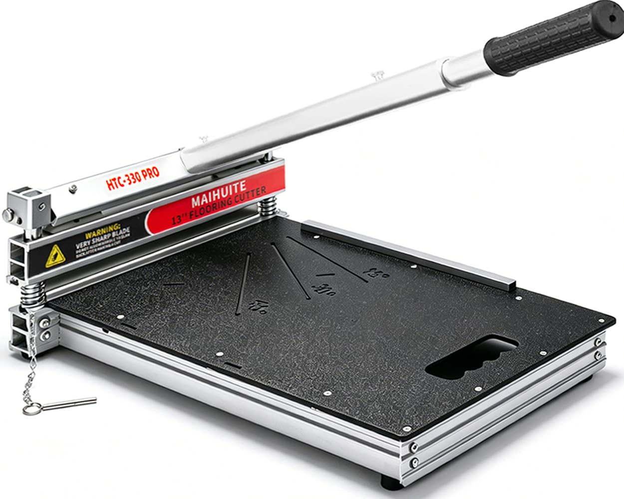 17mm Thick Upgrade Stability Heavy Laminate Floor Cutter,13" Professional Vinyl Flooring Cutter with 15° /30° /45°Adjustable Angle Settings,Cuts Laminate, LVP,LVT,SPC,Engineered Hardwood
