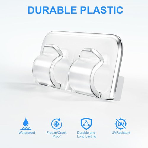 Hetyue Heavy-Duty Outdoor String Light Hooks - 66Pcs Waterproof Adhesive Clips for Christmas Lighting