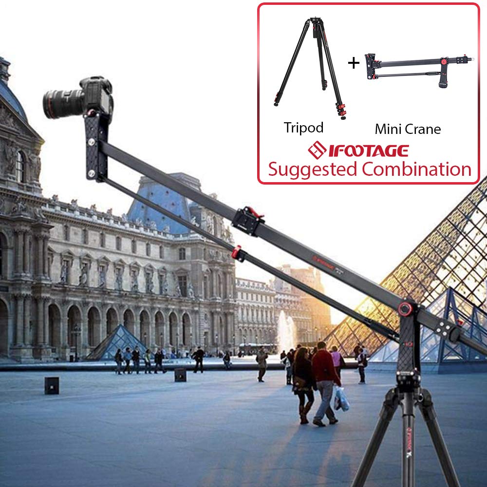 IFOOTAGE 85 inches Carbon Fiber Camera Mini Jib Crane M1 III (Hold up to 33lbs) Foldable and Extendable Jib Arm with 1/4 & 3/8 inch Quick Release Plate