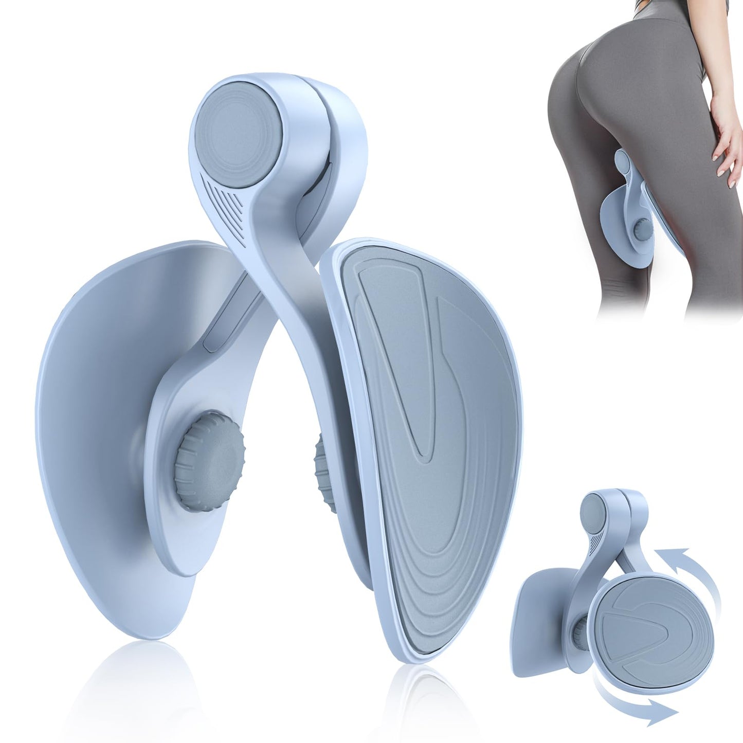 Kegel Exerciser, Pelvic Floor Muscle Exercise Devices for Women, Inner Thigh Exerciser Leg Workout Equipment Thigh Trainer for Male Hip Trimmer Inner Thigh Toner Workout (Blue)