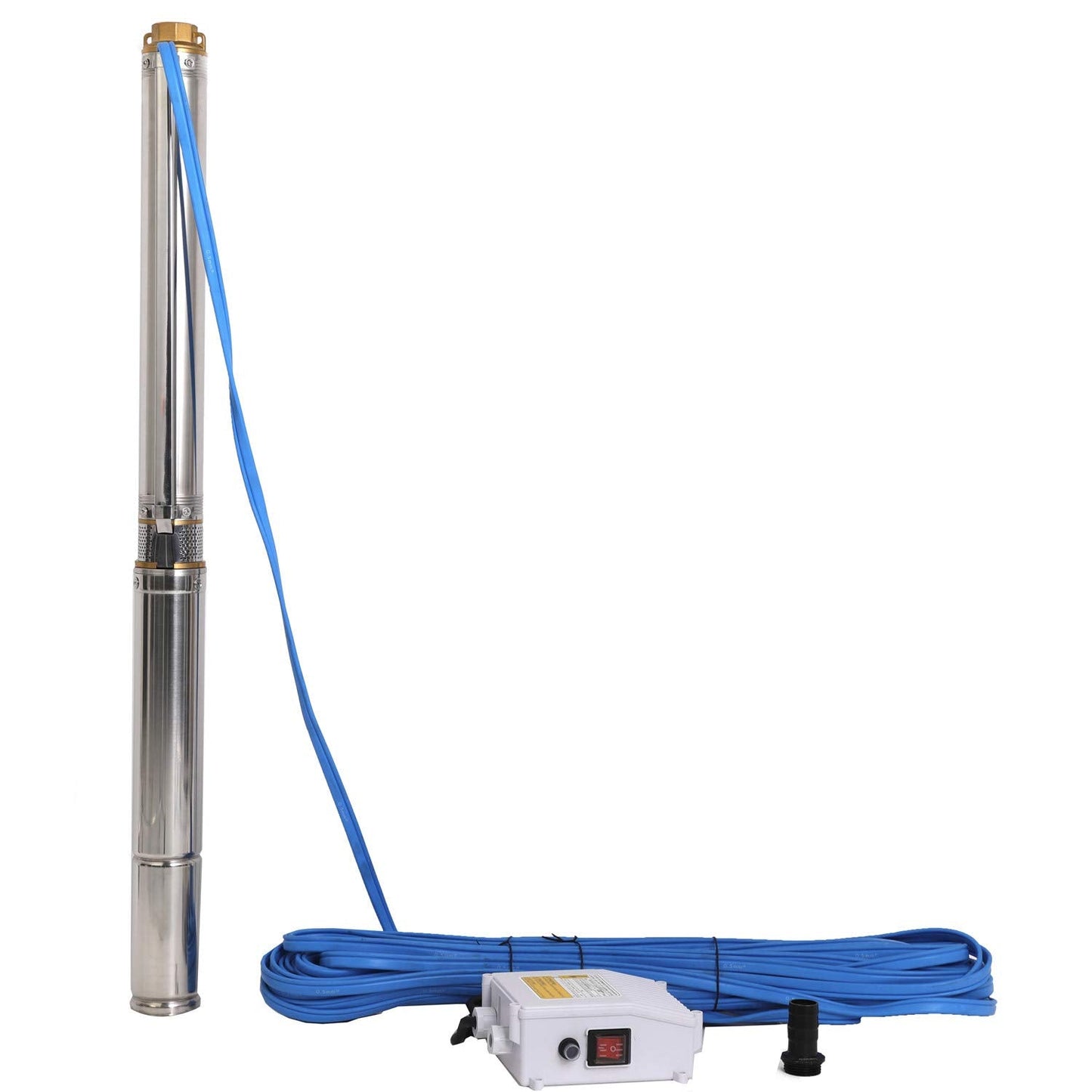 SHYLIYU Submersible Pumps 2.5" OD Pipe 220V/60HZ 0.75KW 1HP Stainless Steel 1" Outlet Submersible Bore Pump Deep Well Pump with Control Box for Farm Irrigation