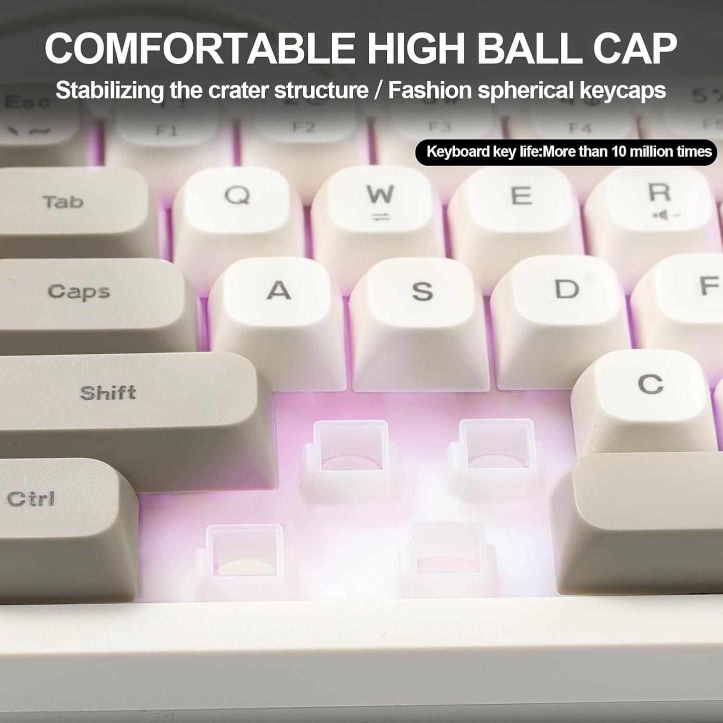 Generic 65 Wired RGB Gaming Membrance Keyboard. Percent Mini Creamy LED Computer Keyboard .Small Ergonomic Clicky