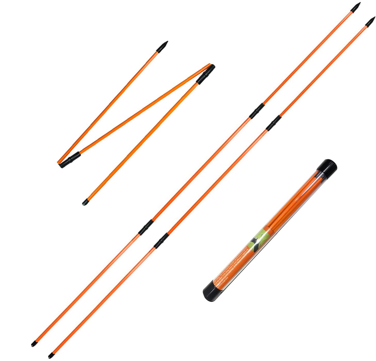 RUTHNISSI Golf Alignment Sticks (Pack of 2) 48-inch Collapsible Golf Alignment Sticks for Aiming,Putting,Full Swing Trainer,Posture Corrector,Portable Golf Training Equipment with Tube Case
