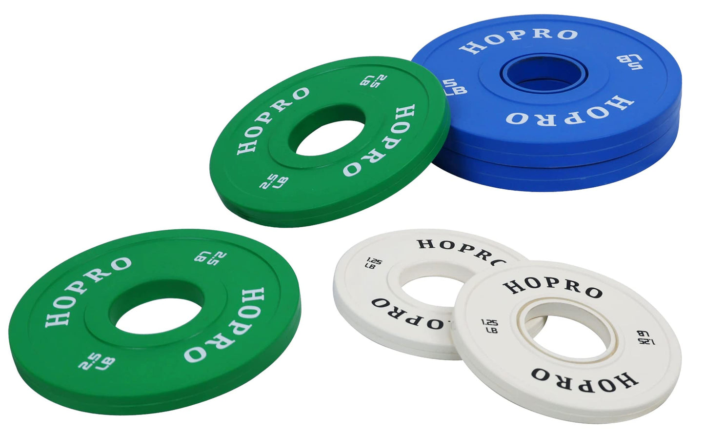 HoPro Olympic Fractional Plates Change Plates Pair of Each 1/4, 1/2, 3/4, 1, 1.25, 2.5 and 5LB Weights