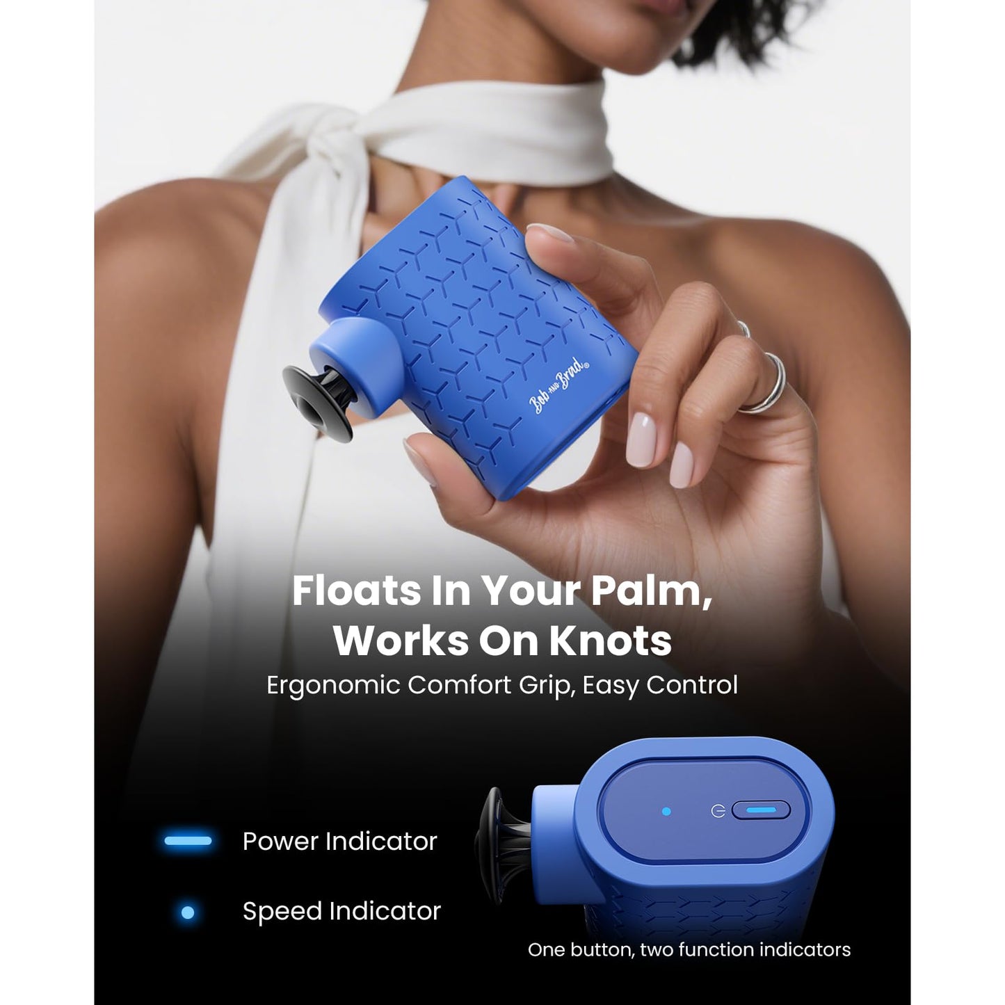 BOB AND BRAD P5 Mini Massage Gun – Travel Size Deep Tissue Percussion Massager for Pain Relief & Recovery, FSA-HSA Eligible, Quiet Handheld Massager with 3 Heads, Gift for Women & Men