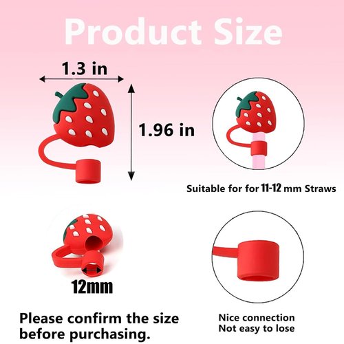 Horsdo 6pcs Straw Cover Cap for Owala Kids Cup, Dust-Proof Drinking Silicone Straws Reusable Straws Tips Lids,12mm 0.47in Lid Accessories (6pcs)