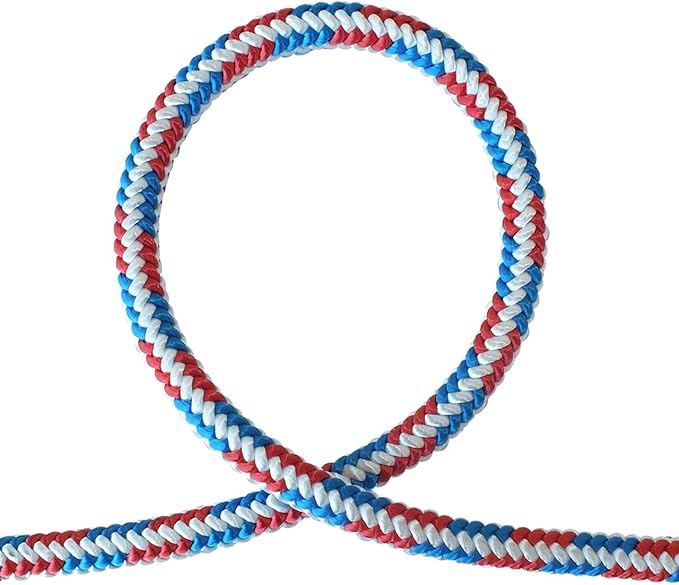 Pelican Rope 16-Strand Arborist Rope, 1/2 in (12.7 mm), 5400 lbs MBS, Static Climbing Rope, Rescue Operations, High Visibility, 120 ft, Tight Spliced Eye, Orange/White