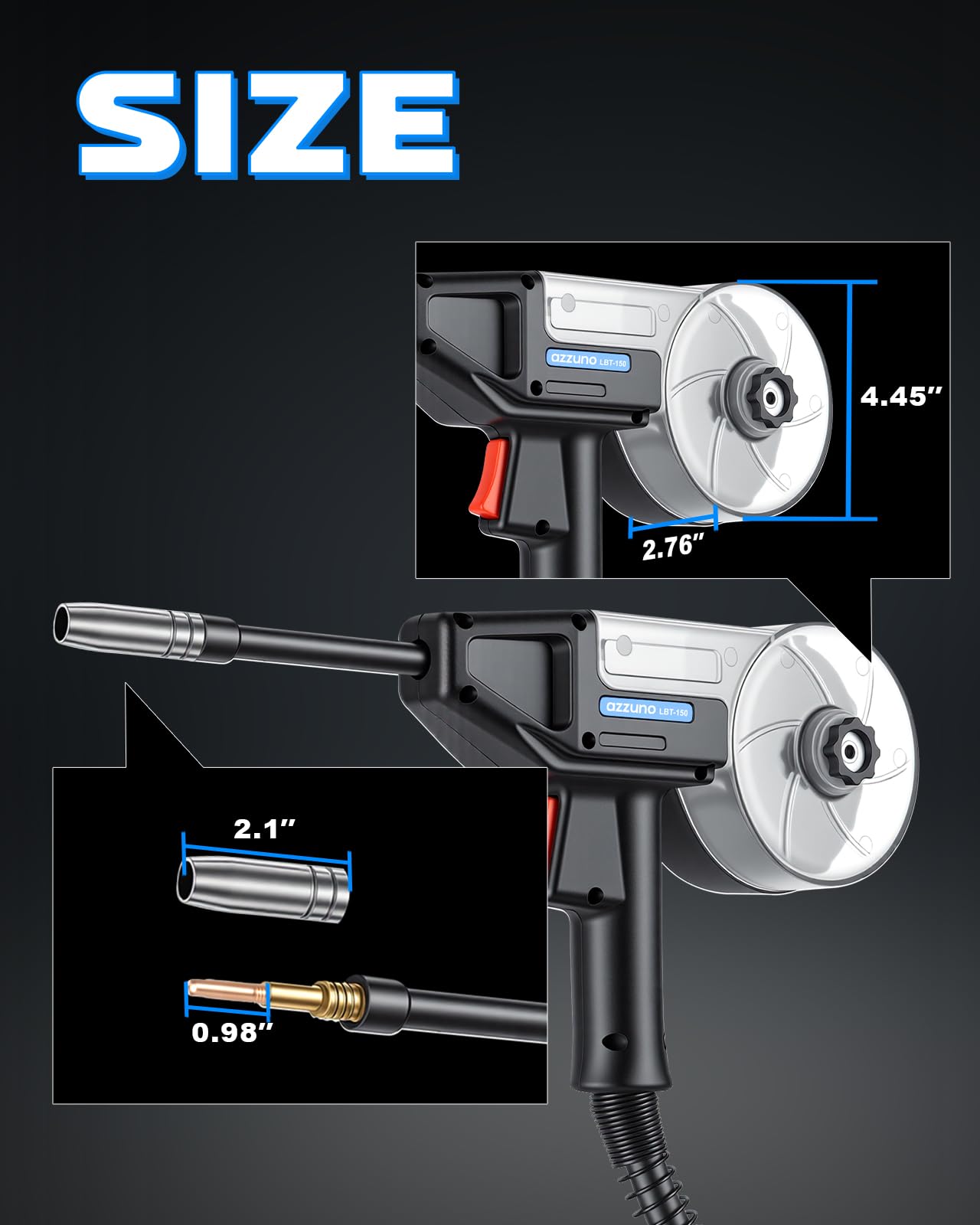 AZZUNO MIG Welder 110V/220V+Spool Gun, 200A 8 in 1 Welder Machine Flux Core MIG/Gas MIG/MAG/Aluminum MIG/Spot MIG/Lift TIG/Stick Welding/Spool Gun Compatible, Multiprocess Welding Machine