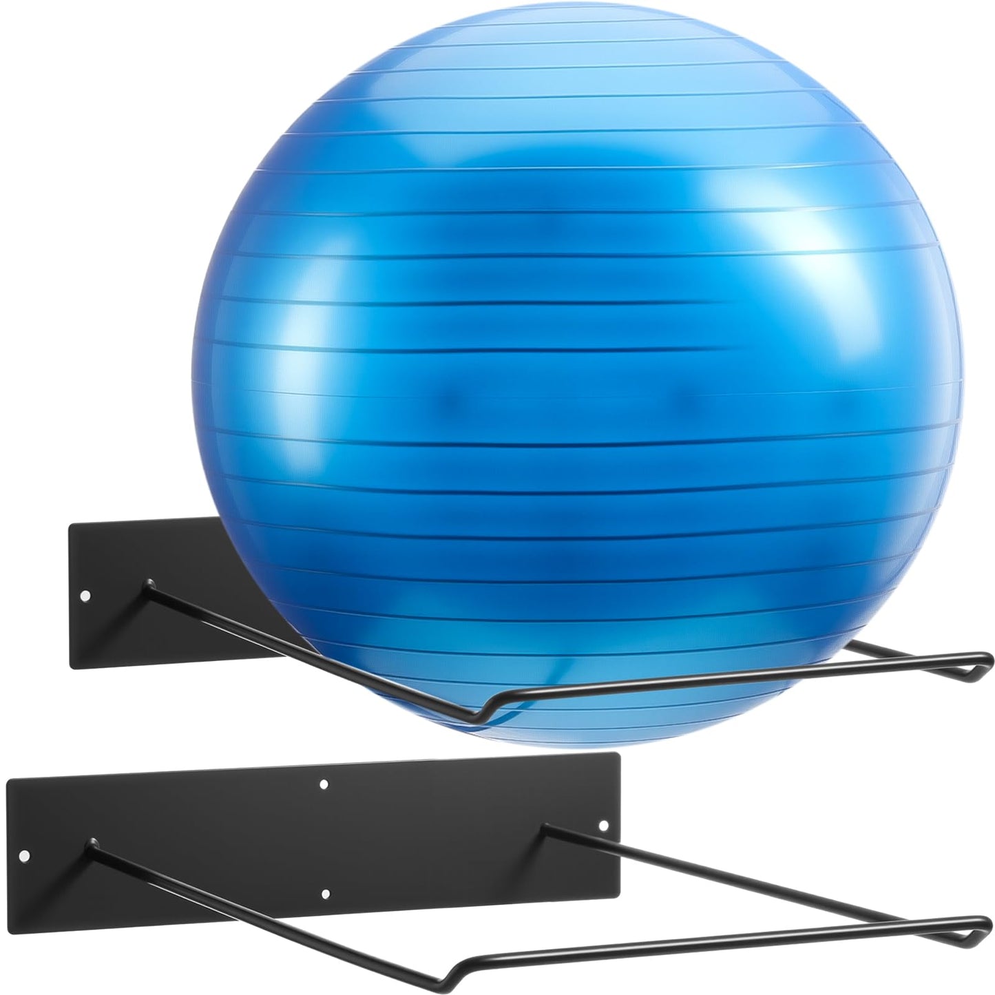 Threan 2 Pack Metal Medicine Ball Rack Wall Mounted 16.6'' Large Yoga Storage Ball Rack Thickened Black Sport Exercise Equipment Holder for Home Gyms Studios Space