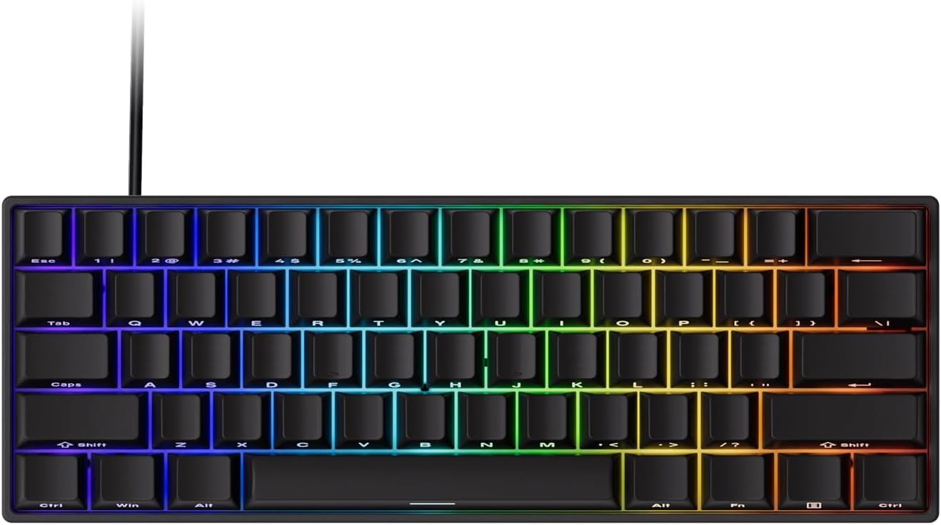 MONSGEEK FUN60 16k 60% Pro Rapid Trigger Gaming Keyboard Scan Rate SP Magnetic Switch HE Keyboard Wired Black