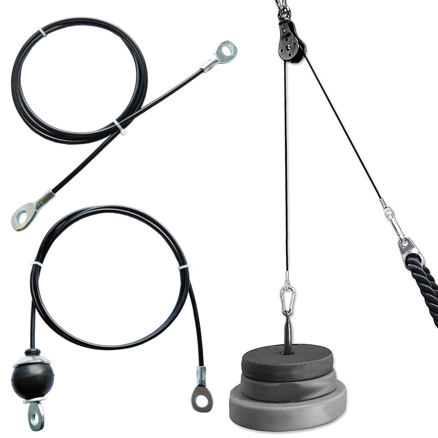 Mi Metty Fitness Gym Replacement Cable Fitness Pulley Cable,Heavy Duty 5mm Steel Wire Rope for Home Gym Cable Pulley Machine Accessories(A-Cable, 118")