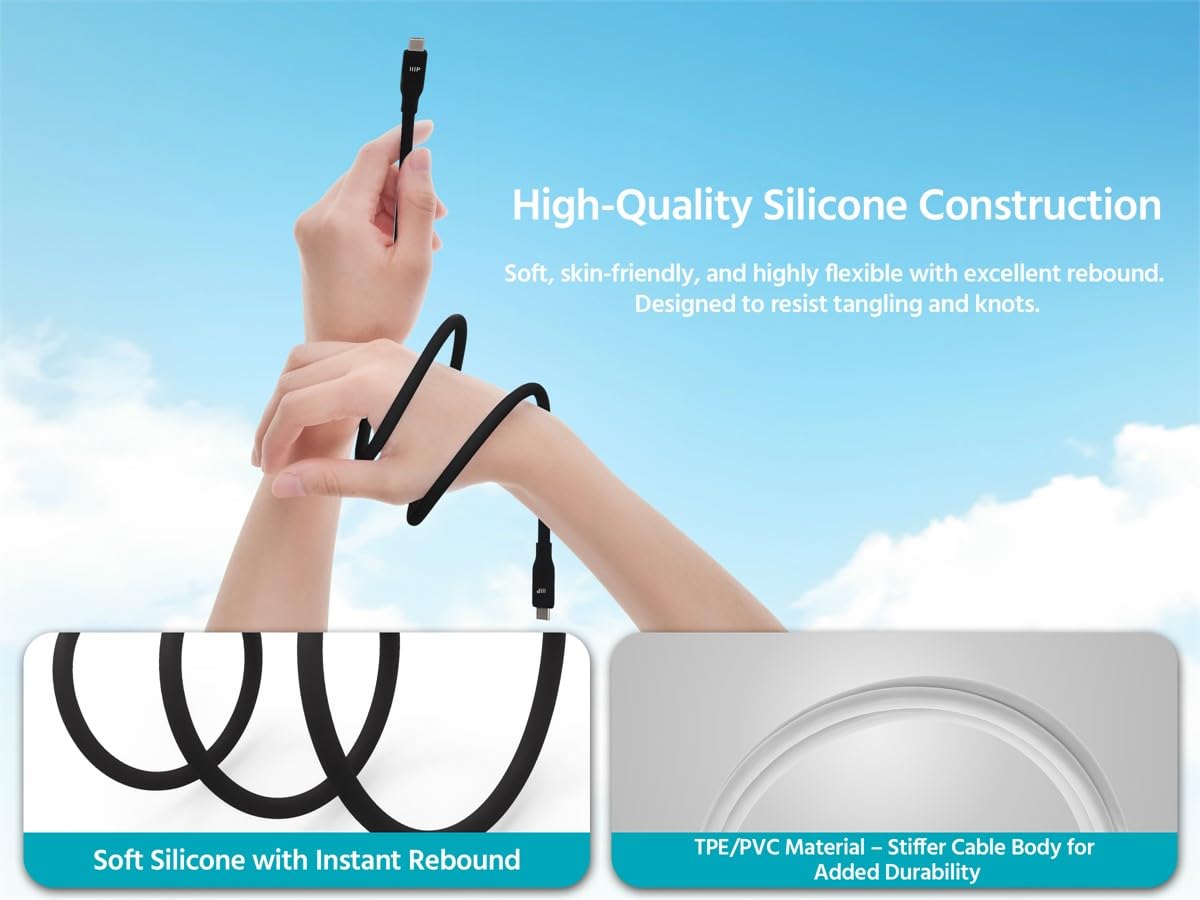 USB4 2 6ft Monoprice Gen Silicone Cable Black