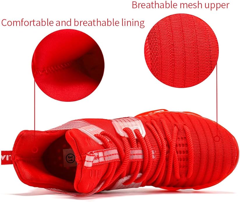 VITUOFLY Kids Basketball Shoes Boys Air Cushion Sneakers Girls Mid Top School Hoops Shoes Non-Slip Outdoor Sports Running Gym Comfortable Durable Little Kid/Big Kid