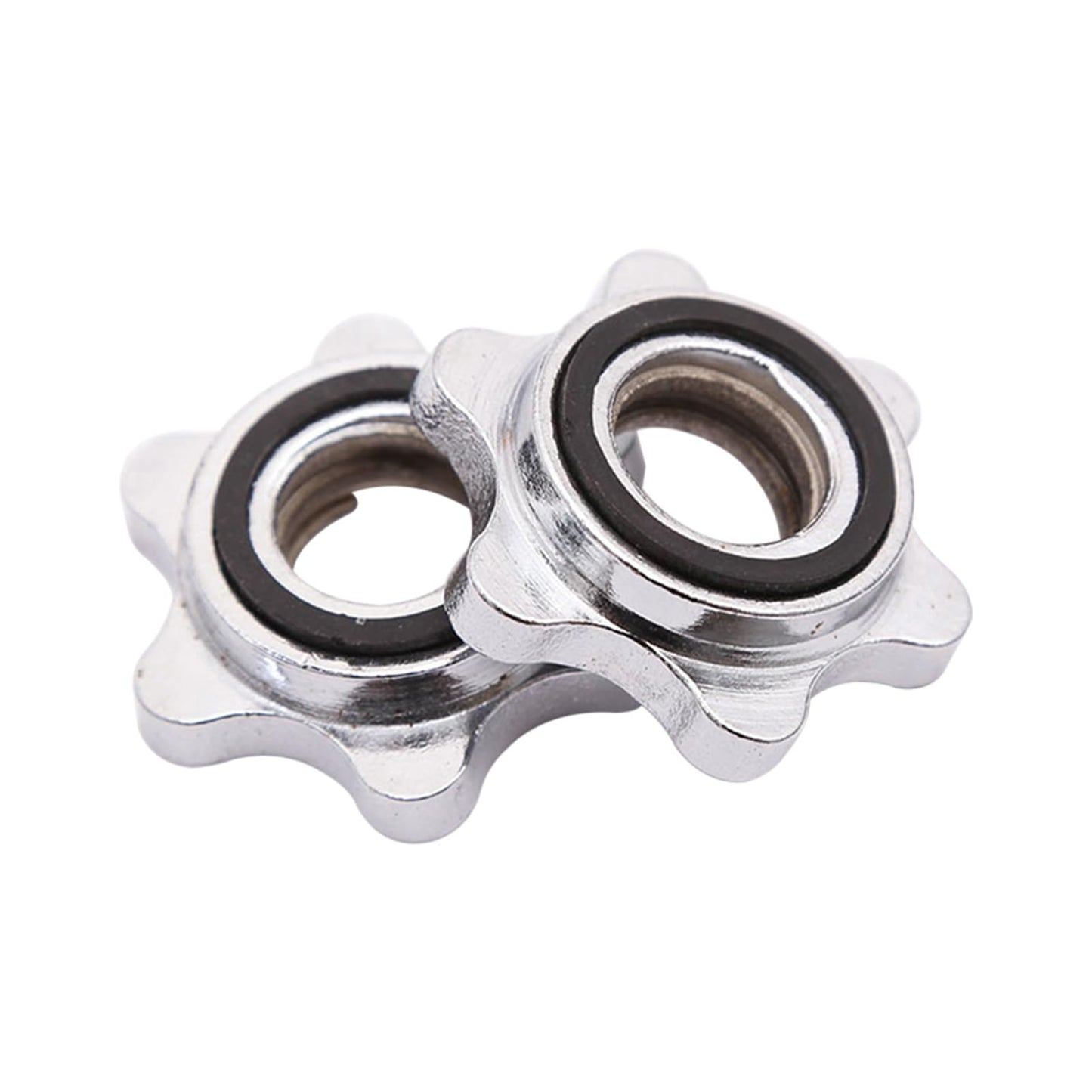 CALIDAKA 2pcs Standard Barbell Spin-Lock Collars Screw Clamps 0.91" Diameter Rubber Steel Anti-Slip Spin-Lock Collars for Dumbell Weight Lifting