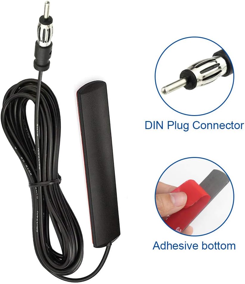 BINGFU Car Stereo FM AM Radio Antenna Car Adhesive Mount Hidden Patch Antenna for Vehicle Truck SUV Stereo in Dash Head
