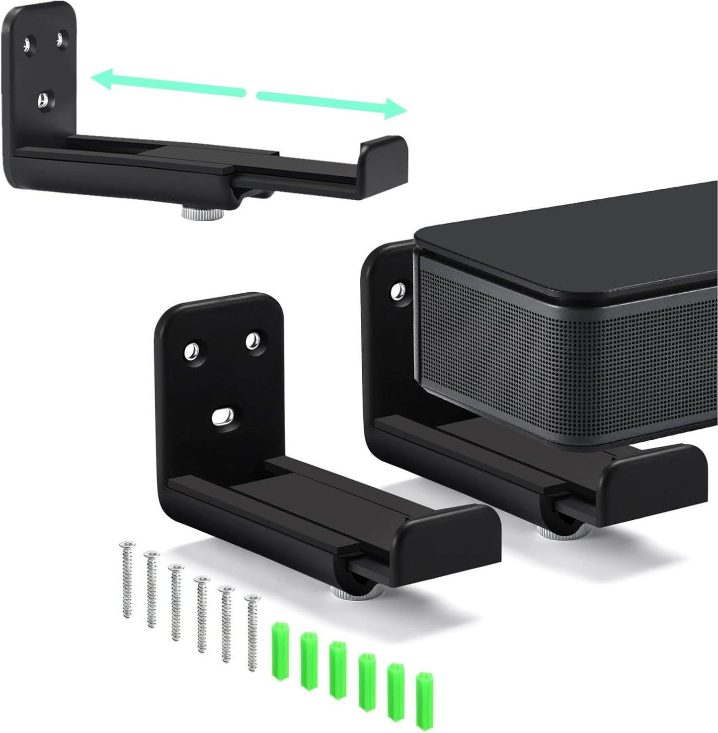 KECHICHENGYUN Soundbar Wall Mount,Easy to Install Anti Drop Universal Sound bar Mounts under TV,Adjustable Soundbar