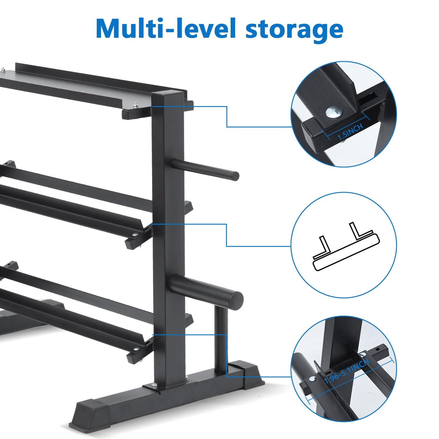 Cometofit Adjustable Dumbbell Rack, Dumbbell Set with Storage Rack for Kettlebells, Weight Organizer Stand, Weight Rack, Kettlebell Rack