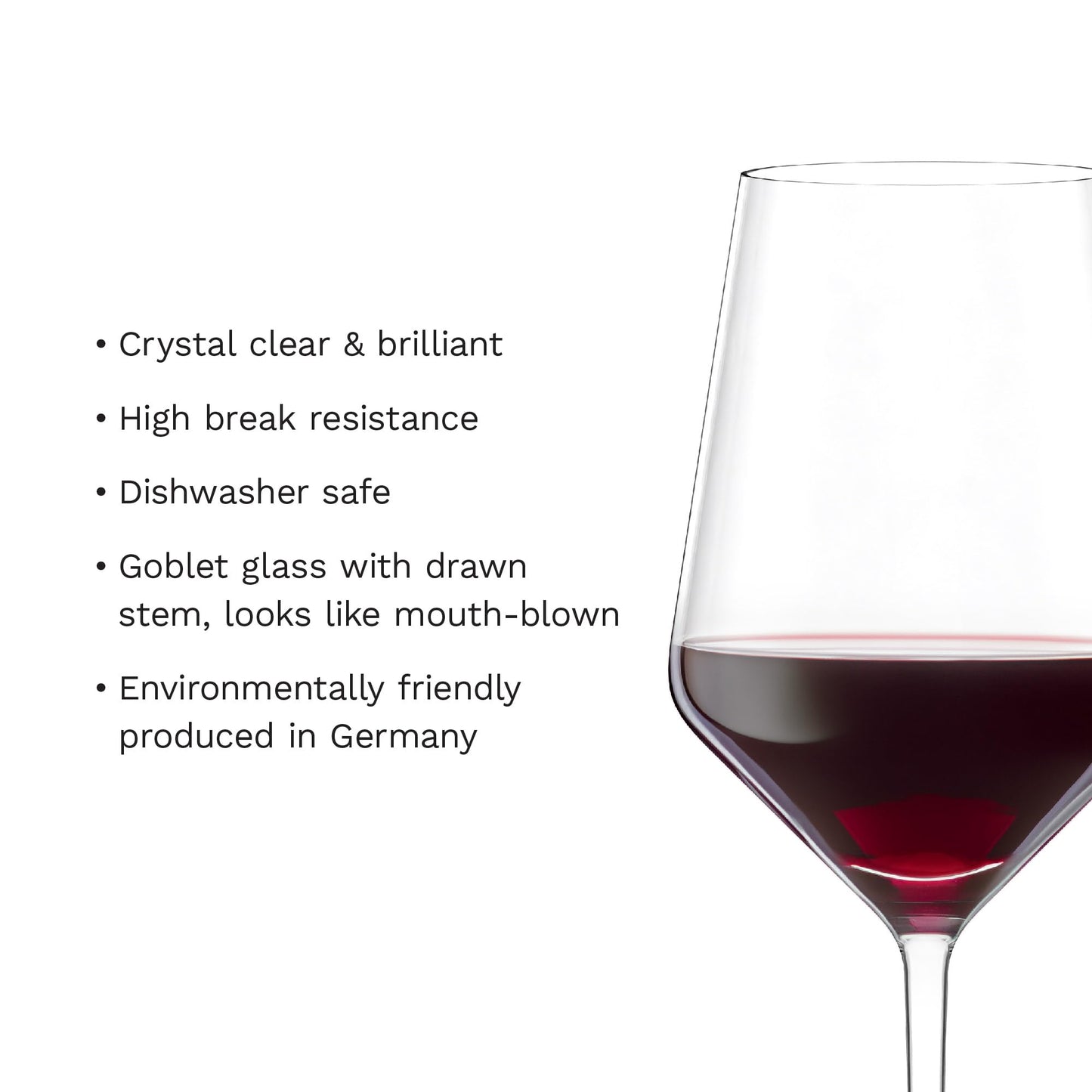 Stölzle Lausitz Bordeaux Glasses Revolution Set of 6, 22 oz – Wine Glasses for Bordeaux, Amarone & Syrah – Elegant Crystal Glass Red Wine Glasses – Dishwasher- and Shock-Resistant