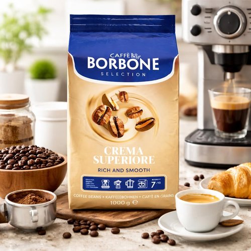 Caffe Borbone Whole Bean Coffee - Crema Superiore Medium Roast, Rich & Smooth, 2.2 lb Bag