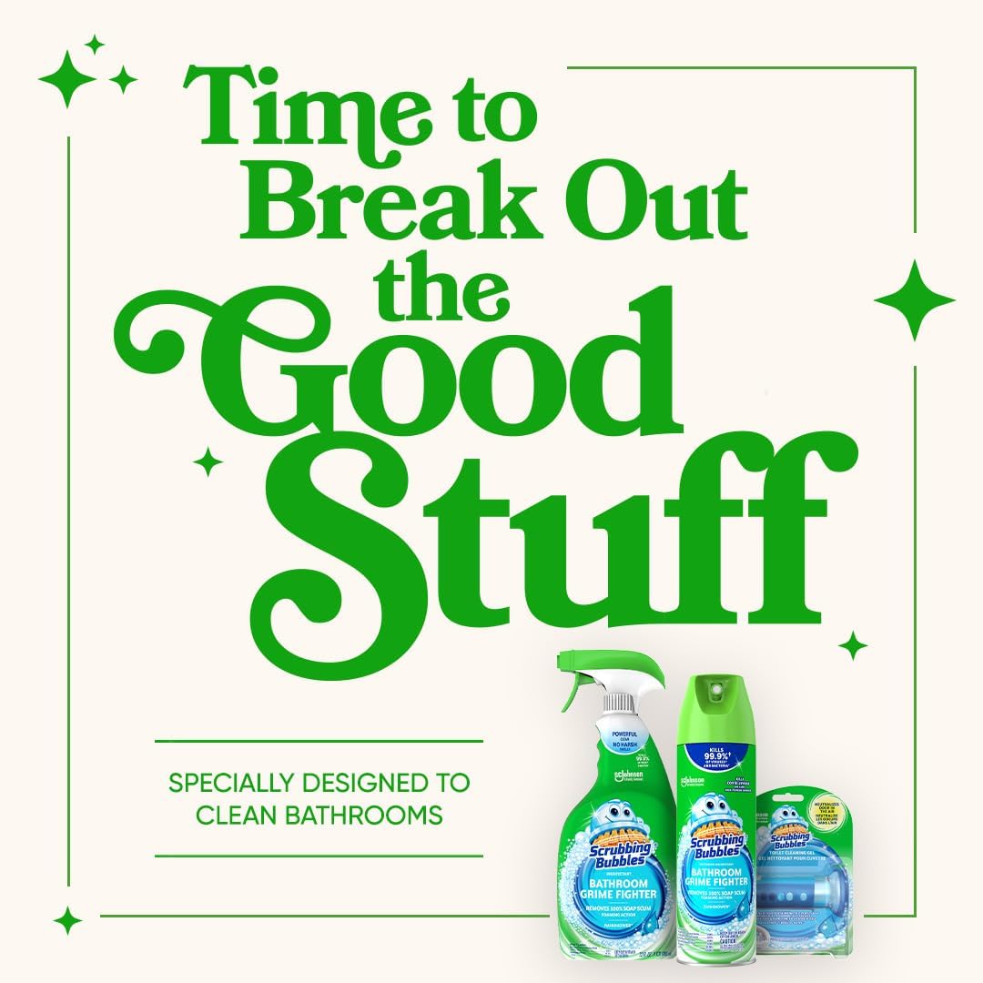 Scrubbing Bubbles Bathroom Cleaner - Foaming Disinfectant Spray with Rainshower Scent | 20oz
