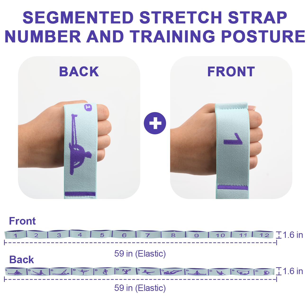 Elastic Yoga Stretching Strap with Loops,CEILIWEN Stretch Straps For Physical Therapy,Pilates Stretch Band, Elastic Exercise Bands,Leg Stretching Strap, Stretch Resistance Bands For Exercise(12 LOOPS)