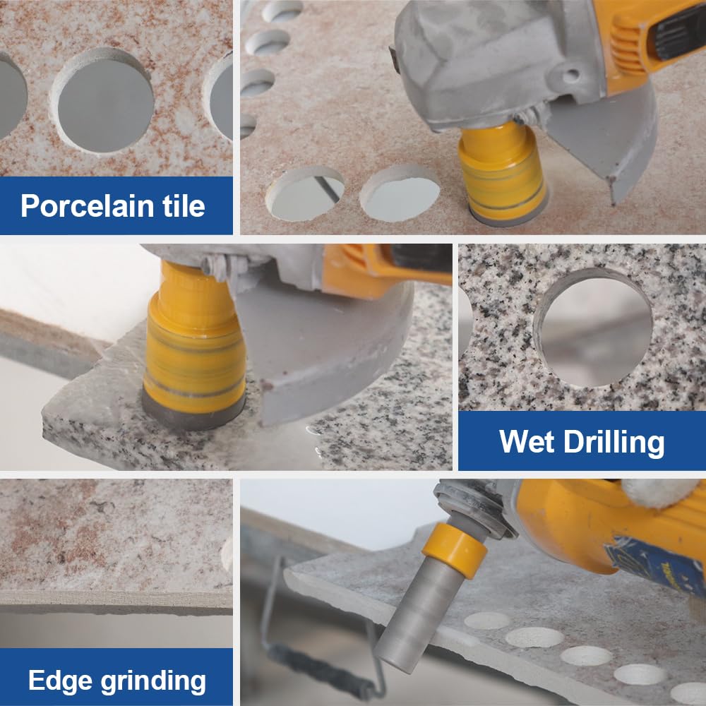 HIGHDRIL 3" 75mm Circular Saw Blade Set 4pcs and HIGHDRIL Diamond Drill Bits Kit with 5/8-11