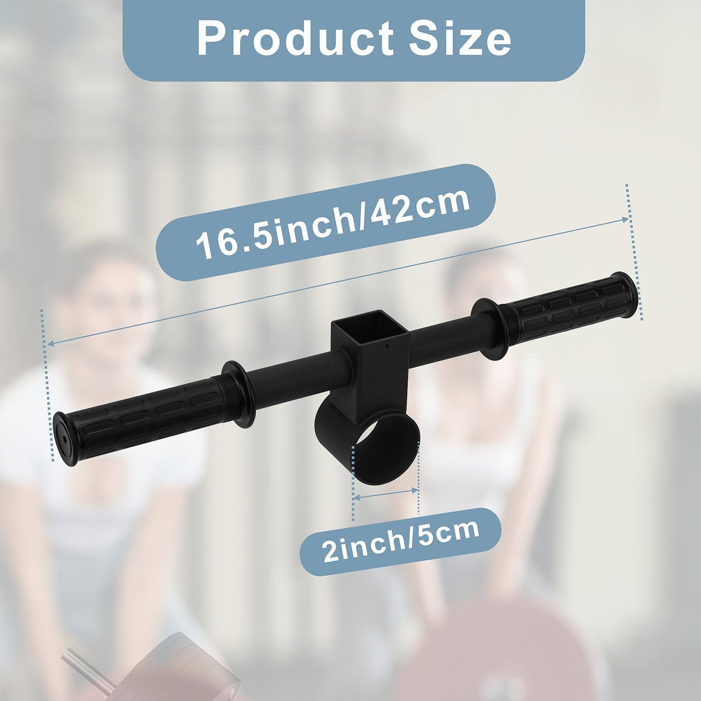 YZZHAJ T Bar Row Barbell Handle, T Bar Landmine Handle Attachment for Olympic Barbell Bar, Landmine Handle T Row Attachment with Rubber Grip Fits 2inch Strength Training Bars