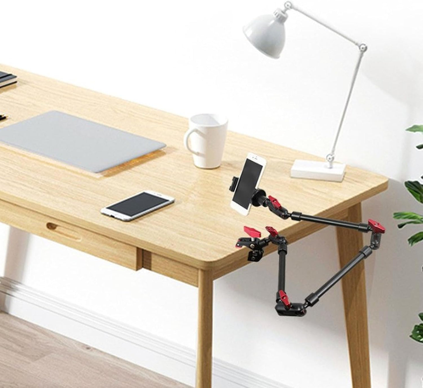 Sorandy 360 Overhead Camera Mount, Adjustable Articulating Magic Arm with Degree Rotation, Overhead Tripod, Webcam
