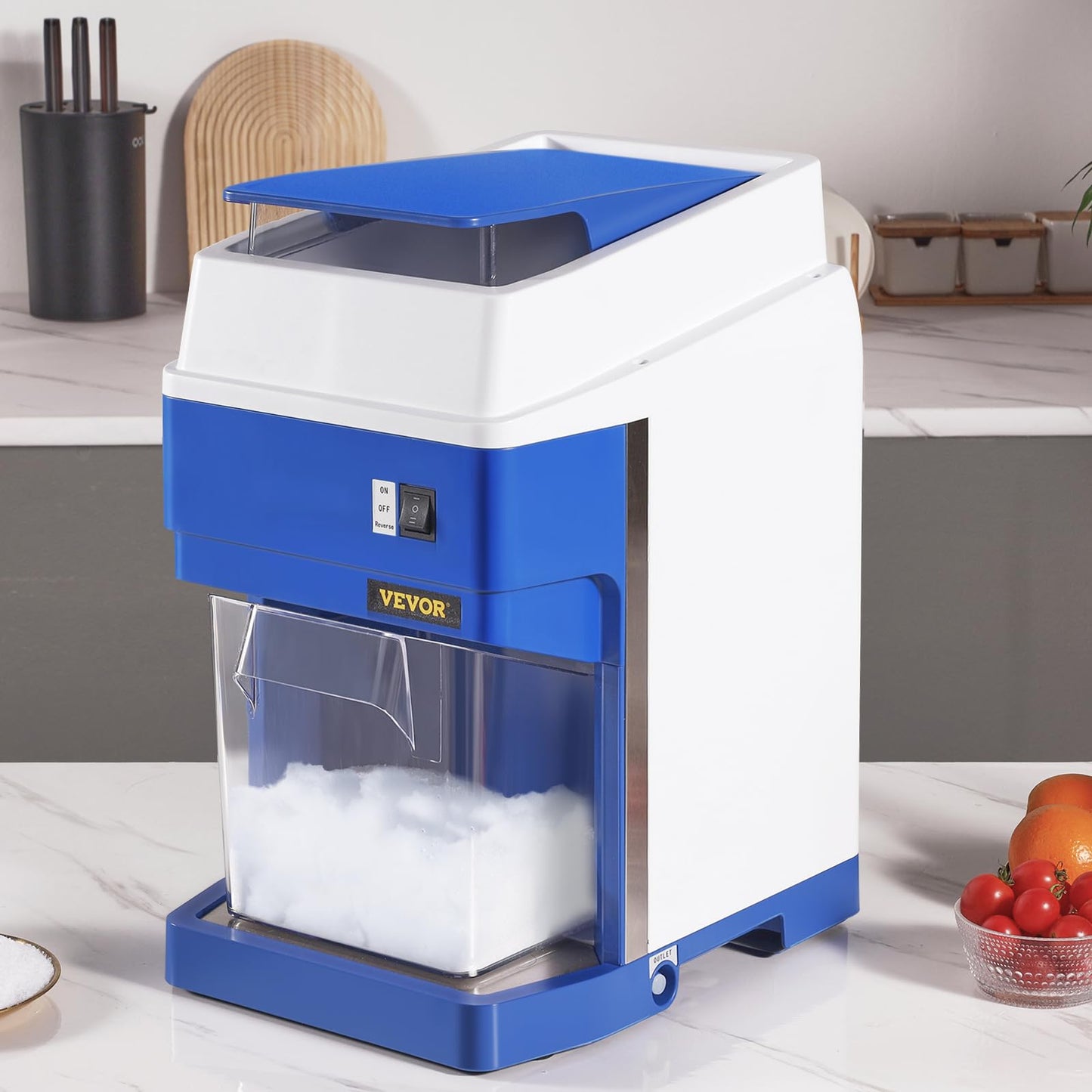 VEVOR Commercial Ice Shaver Crusher, 265lbs Per Hour Electric Snow Cone Maker with 4.4lbs Ice Box, 650W Tabletop Shaved Ice Machine for Parties Events Snack Bar, Home and Commercial Use