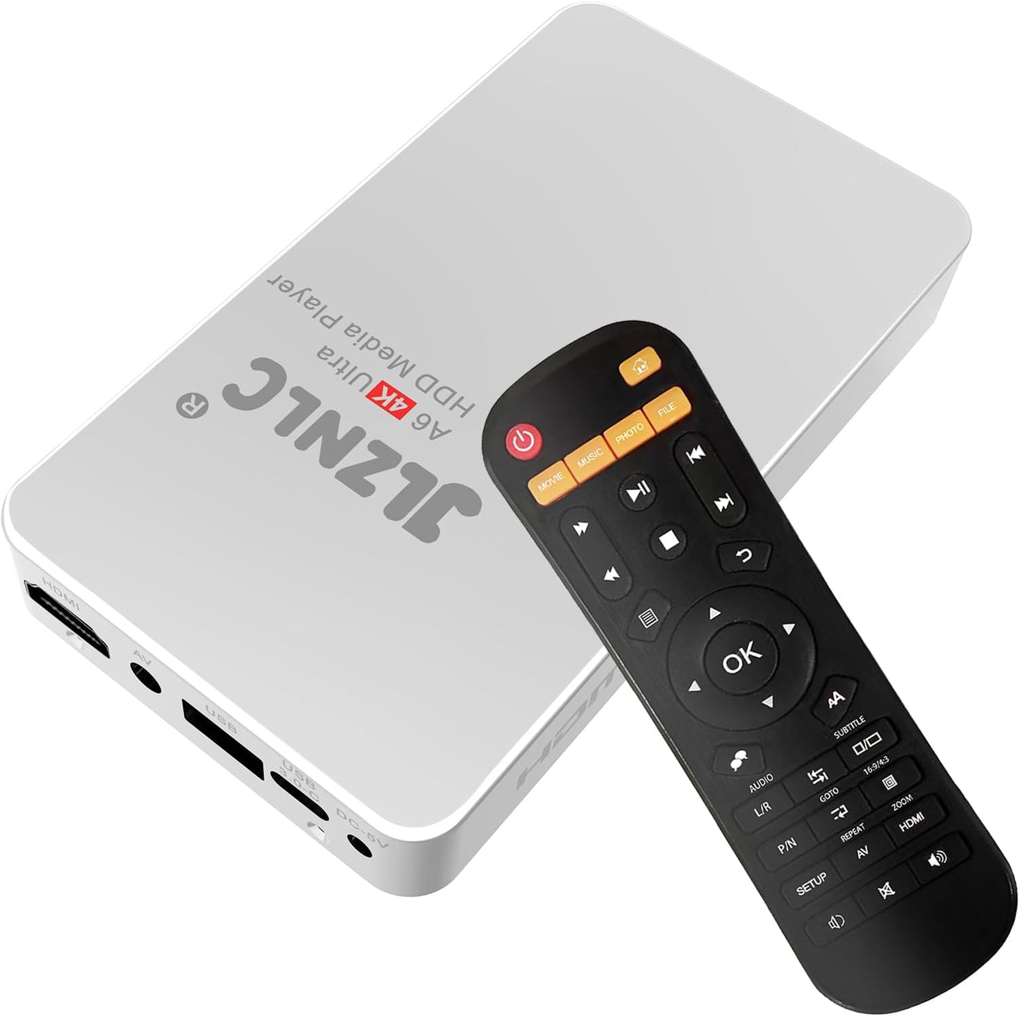 JLZNLC 4K 2-in-1,Digital H.265/HEVC H.264/AVC MP4 Videos,MP3 HDDs,USB/MicroSD,4k Ultra HD Media Player & HDD Enclosure