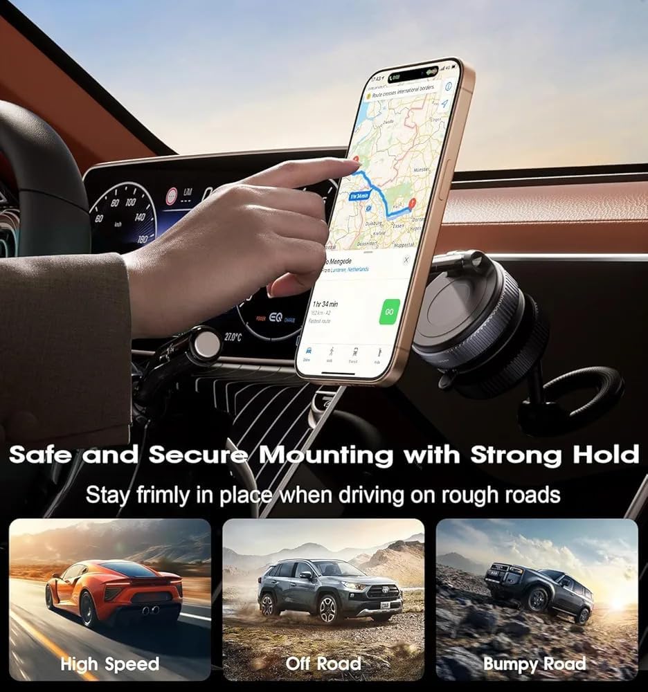 BEIDOQIXIN 360 Automobiles[98+LBS 2800gf Magnetic Car Phone Holder Vacuum Adsorption Suitable for iPhone and Android