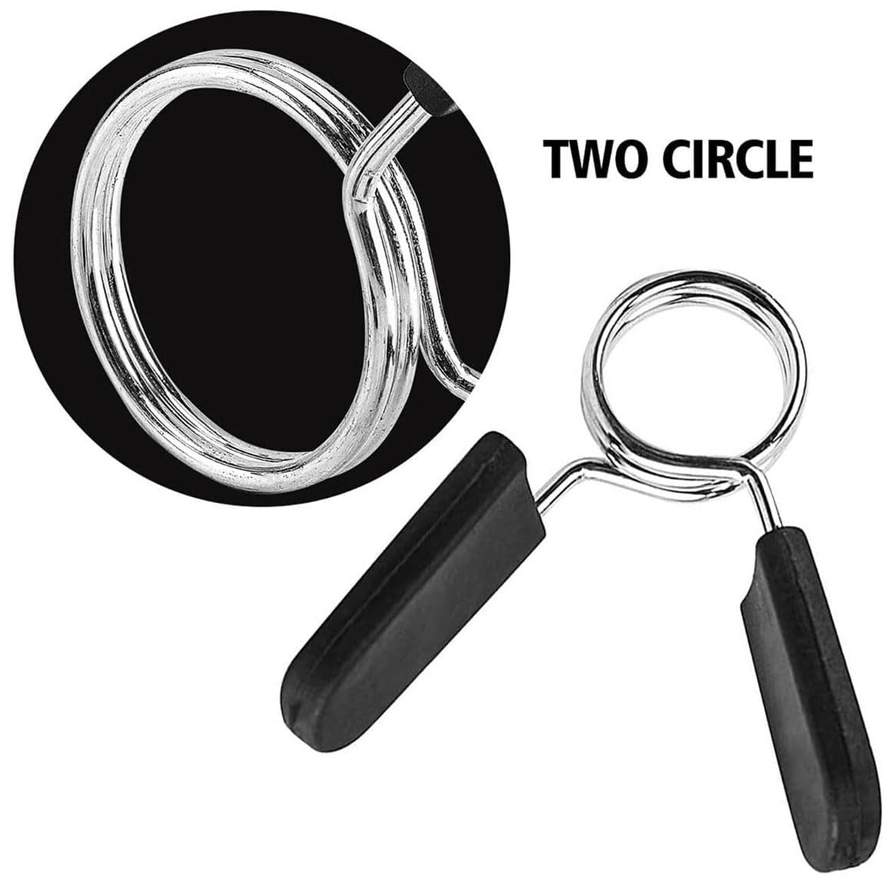 Barbell Spring Clip Dumbbell Clamps Circlip Collars 1 Inch Weight Bars Clips Fitness Weightlifting Lock Buckle for Standard Bar Barbell Strength Training Gym Accessory