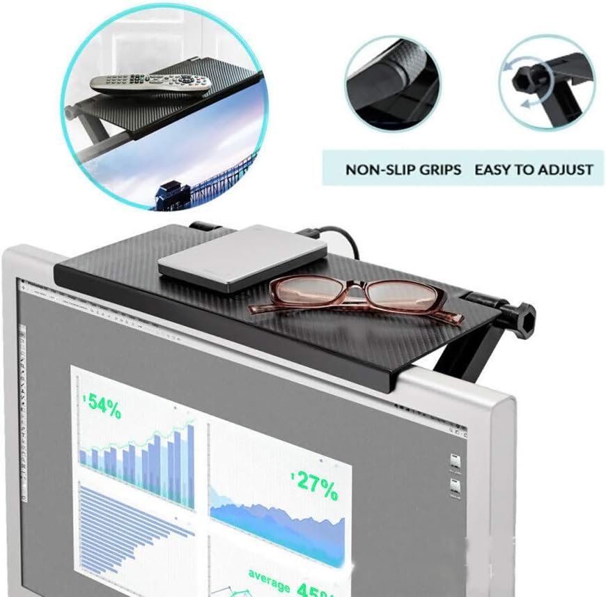 axGear Set-top Monitor TV Top Rack Accessory Box Holder Bracket Shelf for Storage