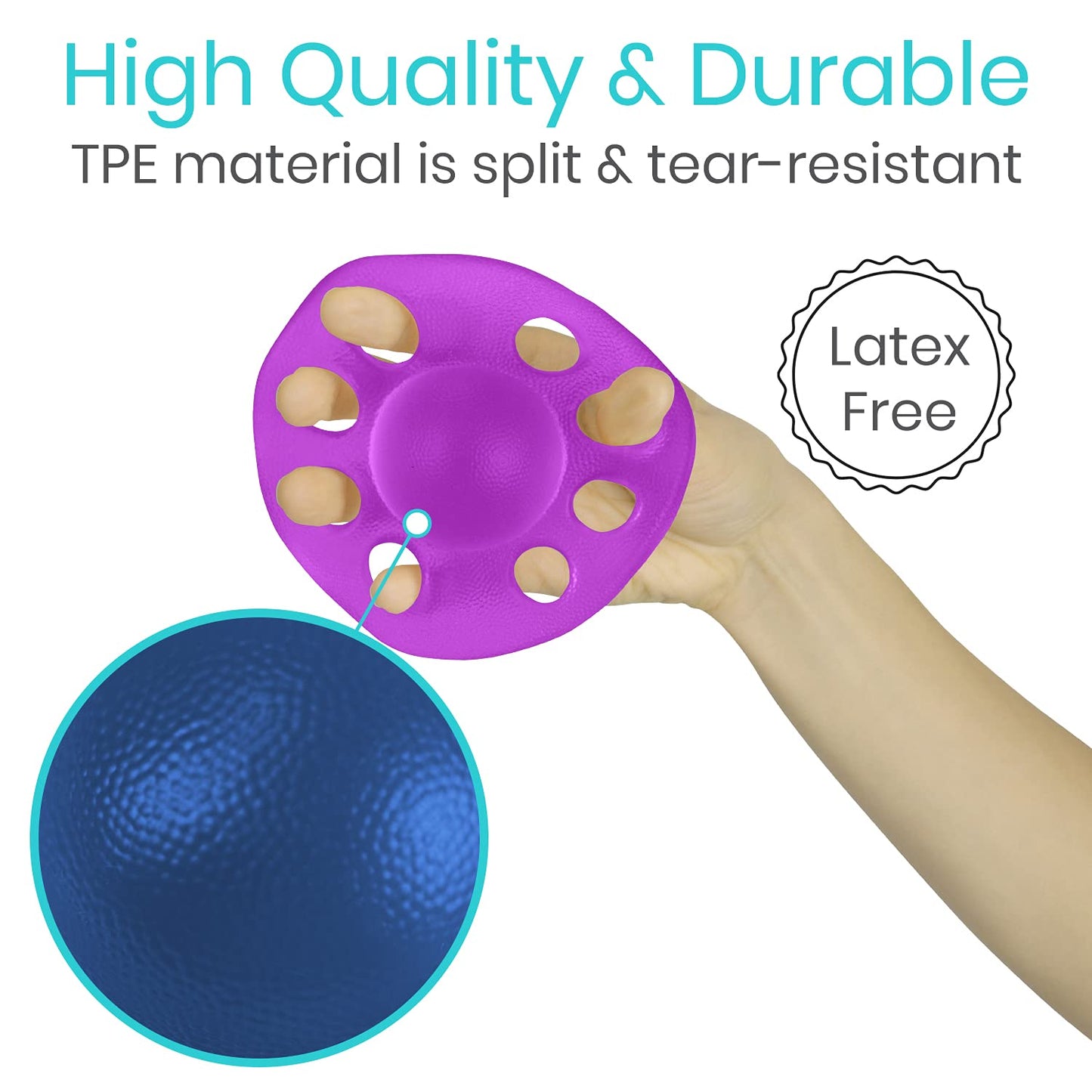 Vive Finger Exerciser Strengthener (3 Pack) - Hand Therapy Equipment for Grip Strength - Extensor Forearm Trainer Kit - Occupational Stretcher Balls for Fingers, Arthritis, Carpal Tunnel, Guitar