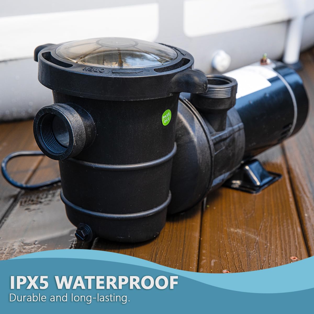 XtremepowerUS 1.5HP High Flow Pool Pump Self Prime for Above Ground Swimming Pool Spa Pump Flow 5400GPH 1.5" Large Strainer Basket Filter