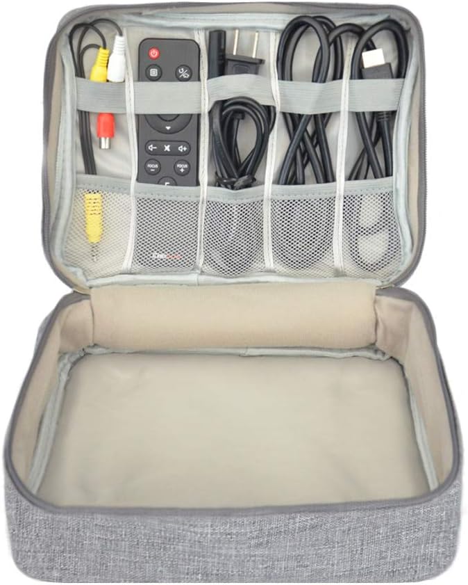 BYOYO Carrying Bag Case Storage Organizer for Projectors and Accessories (Grey, Single)