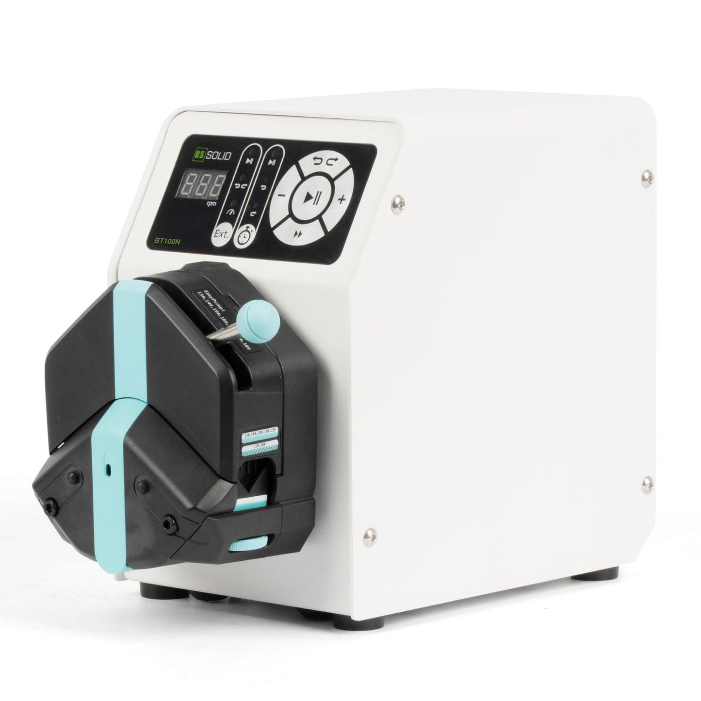 U.S. Solid Single-Channel Variable-Speed Peristaltic Pump – 0.1-150 RPM (0.18-270 mL/min) with 2 Tubing Sizes (15#,24#) Ideal for Lab, Industrial, and Medical Applications