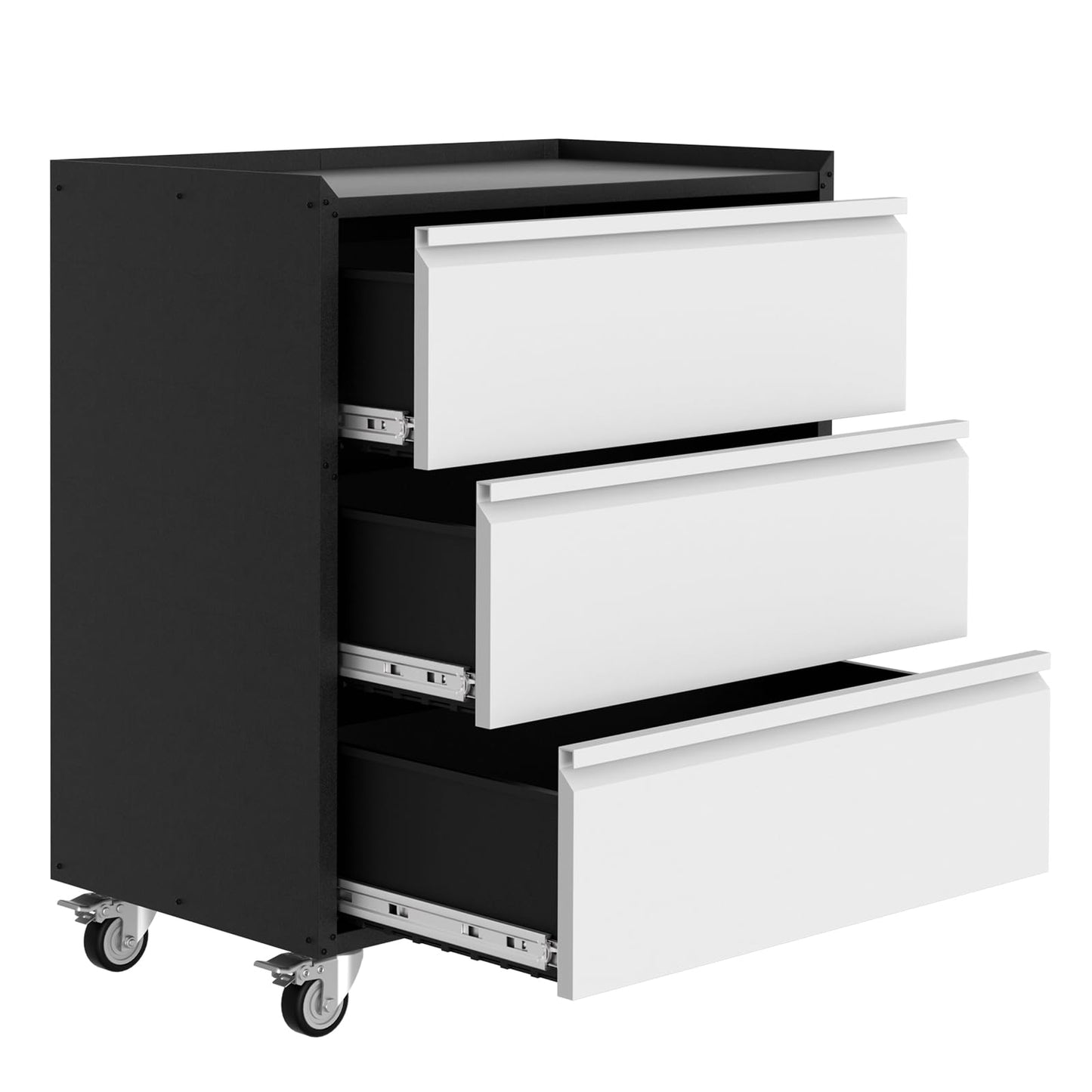 GarveeHome Lockable Metal Rolling Tool Chest with 3 Drawers, Storage Cabinet with Wheels for Garage and Warehouse, Assembly Required