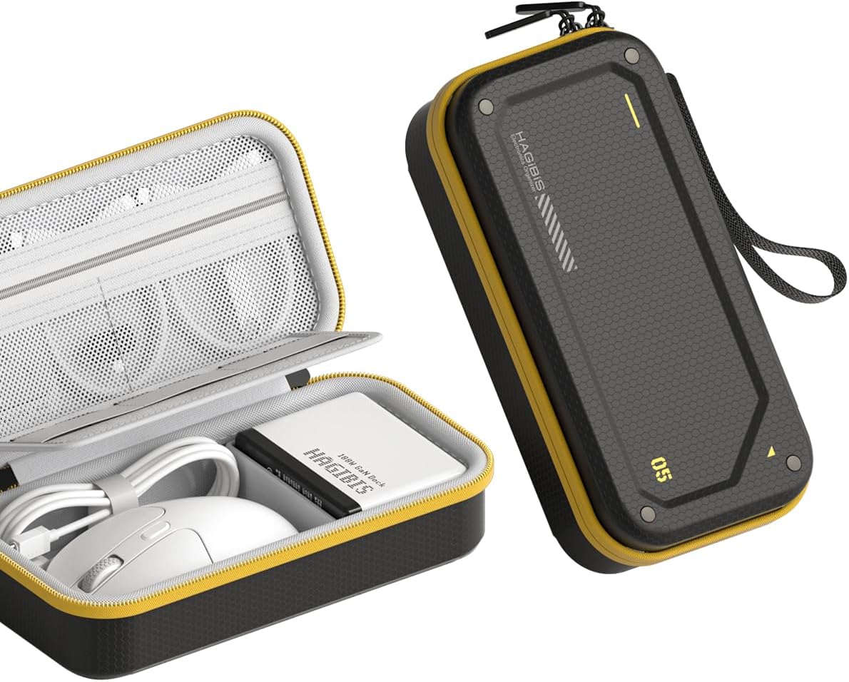 Hagibis Electronic Organizer Traveling Case Bag EVA Hardshell PU Portable Carrying Pouch for Mouse, Charger, Cables